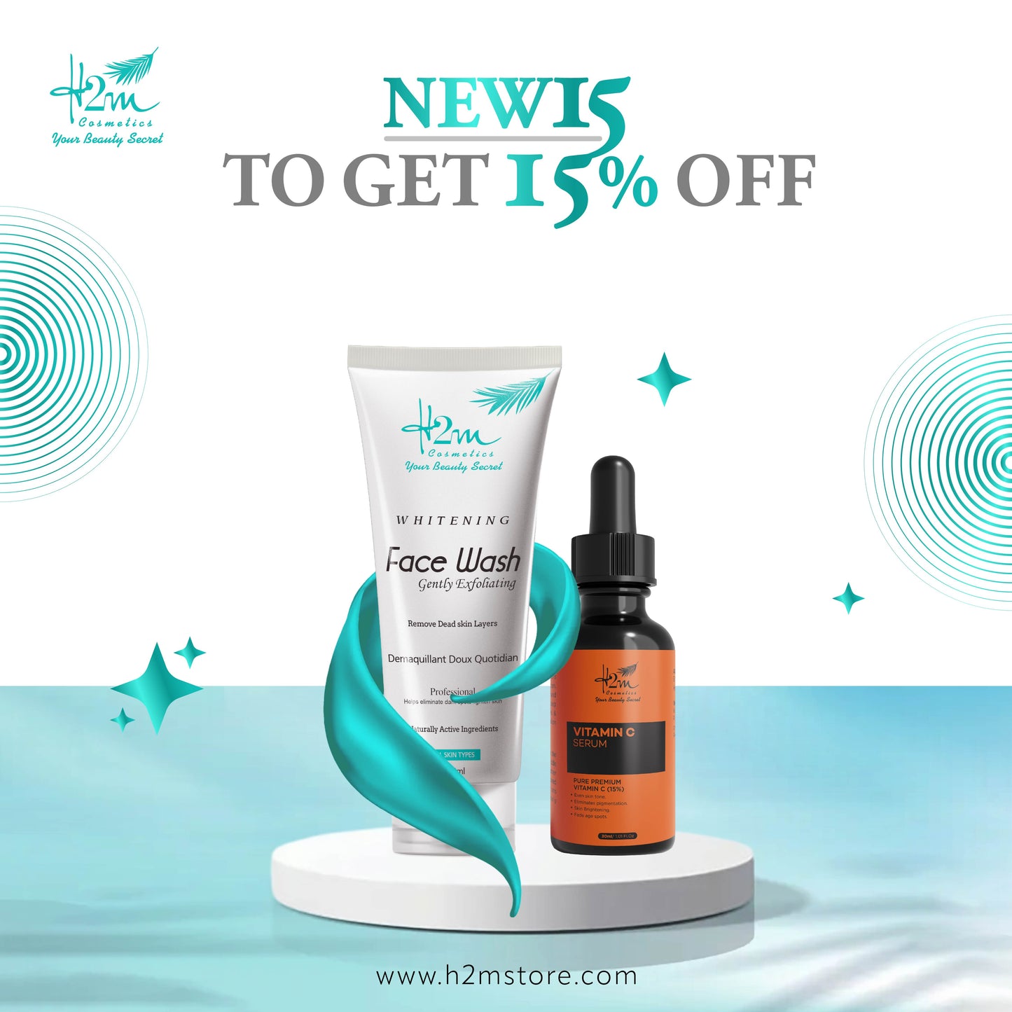 H2M Facewash Bundle I Facewash & Vitamin C Serum I